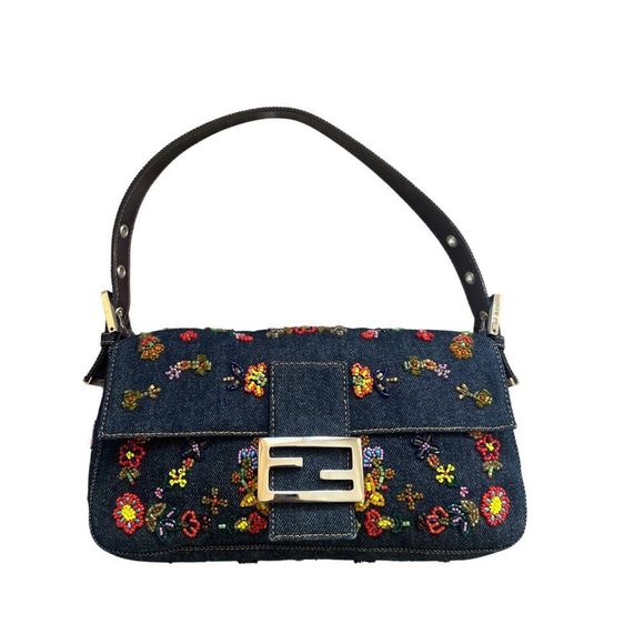 Fendi Other - Fendi Denim Beaded Baguette
